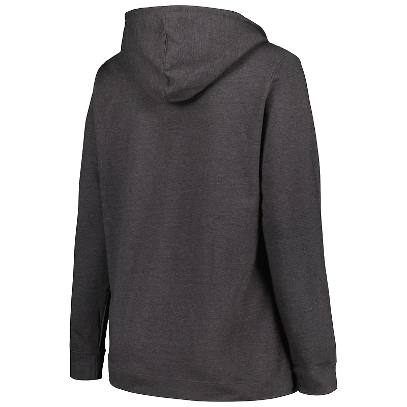 Pull à col cranté Heart & Soul Nebraska Huskers Champion Heather Charcoal pour femmes, taille plus
