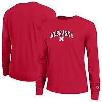 T-shirt à manches longues avec logo Arch Over des Nebraska Huskers, championnes féminines