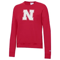 Women's Champion Scarlet Nebraska Huskers Powerblend Sweatshirt