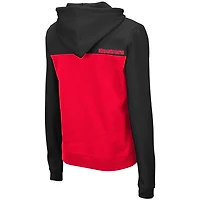Women's Colosseum Black/Scarlet Nebraska Huskers Aidan Lightweight Half-Zip Hoodie