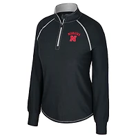 Haut raglan noir à fermeture éclair quart de tour pour femme Colosseum Nebraska Huskers Bikram