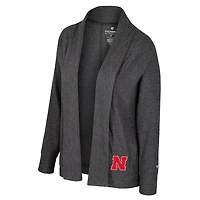 Women's Colosseum  Charcoal Nebraska Huskers Dash Cardigan