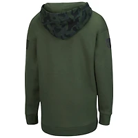 Women's Colosseum Olive/Camo Nebraska Huskers OHT Military Appreciation Extraction Chevron Pullover Hoodie