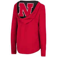 Colosseum Scarlet Nebraska Huskers Catalina Hoodie T-shirt à manches longues pour femmes