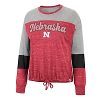 Colosseum Scarlet Nebraska Huskers Joanna Tie Front T-shirt à manches longues pour femme