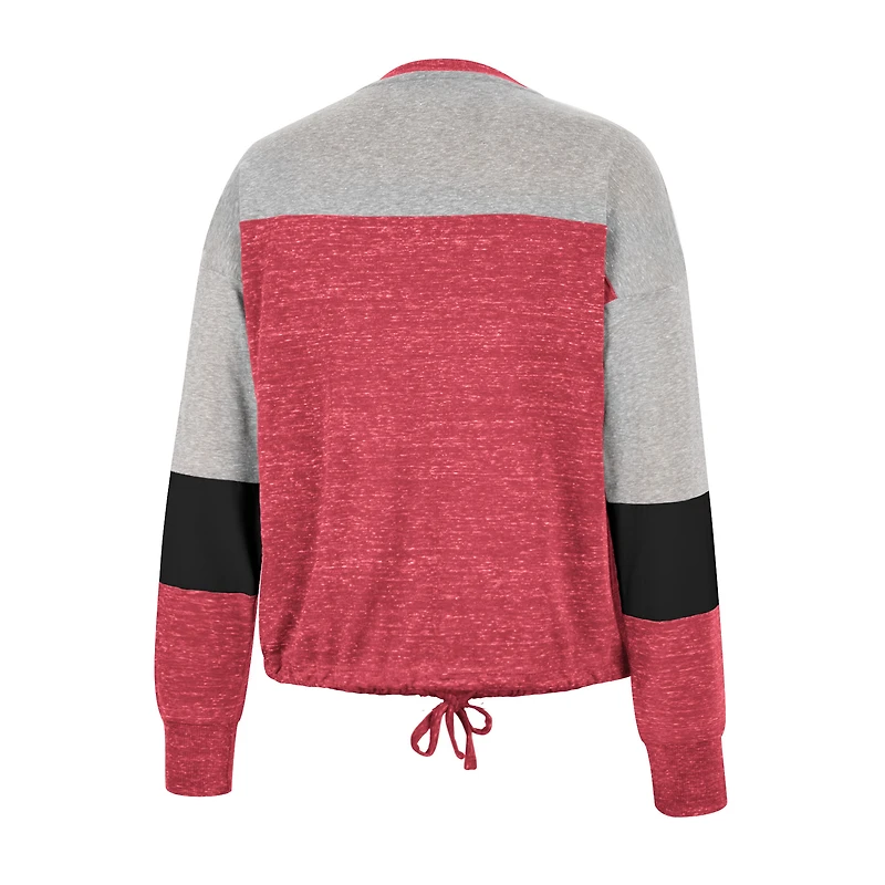 Colosseum Scarlet Nebraska Huskers Joanna Tie Front T-shirt à manches longues pour femme