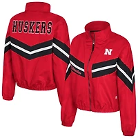 Coupe-vent à fermeture éclair intégrale Thin Ice des Nebraska Huskers pour femme Colosseum Scarlet