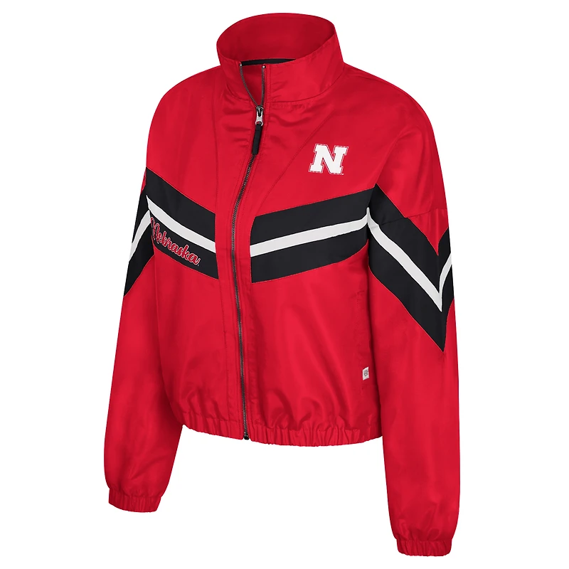 Women's Colosseum  Scarlet Nebraska Huskers Thin Ice Full-Zip Windbreaker