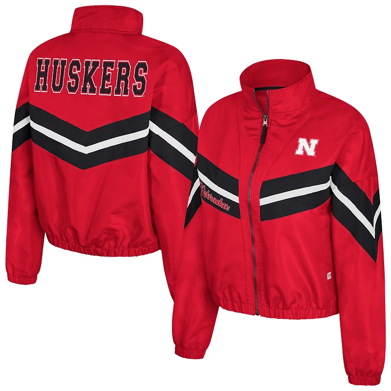 Women's Colosseum Scarlet Nebraska Huskers Thin Ice Full-Zip Windbreaker