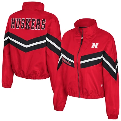 Coupe-vent à fermeture éclair intégrale Thin Ice des Nebraska Huskers pour femme Colosseum Scarlet