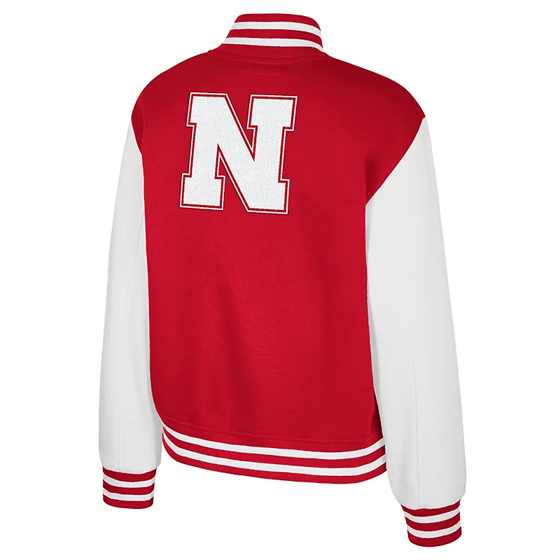 Veste polaire à boutons-pression pour femme Colosseum Texas Scarlet Nebraska Huskers French Baguette