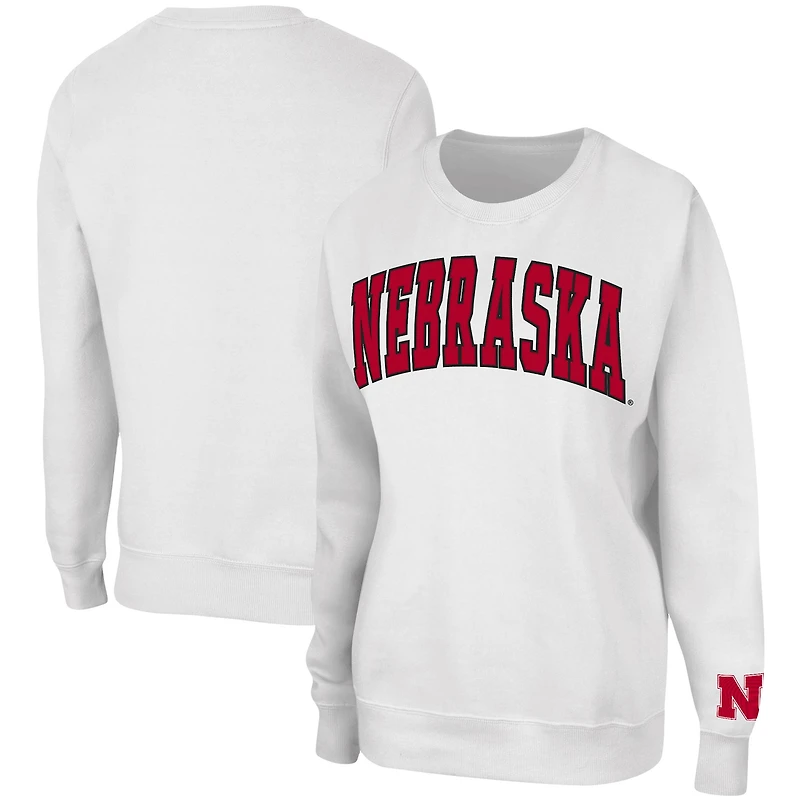 Sweat-shirt à enfiler Colosseum blanc Nebraska Huskers Campanile pour femmes