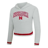 Ensemble sweat à capuche et short manches longues Whitley gris/écarlate pour femme des Nebraska Huskers