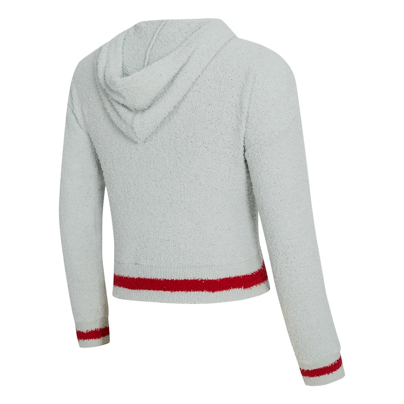 Ensemble sweat à capuche et short manches longues Whitley gris/écarlate pour femme des Nebraska Huskers