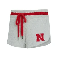 Ensemble sweat à capuche et short manches longues Whitley gris/écarlate pour femme des Nebraska Huskers