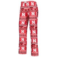 Ensemble de nuit pour femme Concepts Sport Scarlet Nebraska Huskers Holiday, haut à manches longues et pantalon