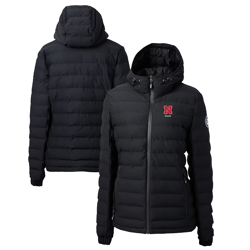 Veste matelassée isolante entièrement zippée pour femme, noire, des Nebraska Huskers Alumni Mission Ridge Repreve Eco, Cutter & Buck