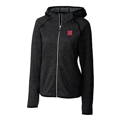 Veste à capuche entièrement zippée pour femme, modèle Nebraska Huskers, gris Cutter & Buck