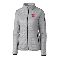 Doudoune isolante Rainier Eco entièrement zippée pour femme, grise, Nebraska Huskers Cutter & Buck