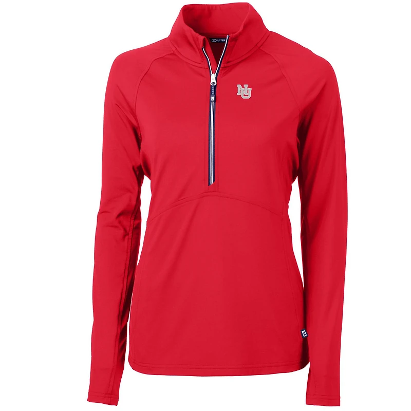 Pull-over demi-zippé en tricot extensible recyclé pour femme Cutter & Buck Scarlet Nebraska Huskers Adapt Eco Knit