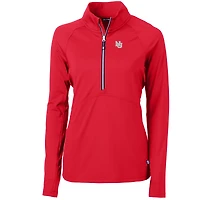 Pull-over demi-zippé en tricot extensible recyclé pour femme Cutter & Buck Scarlet Nebraska Huskers Adapt Eco Knit
