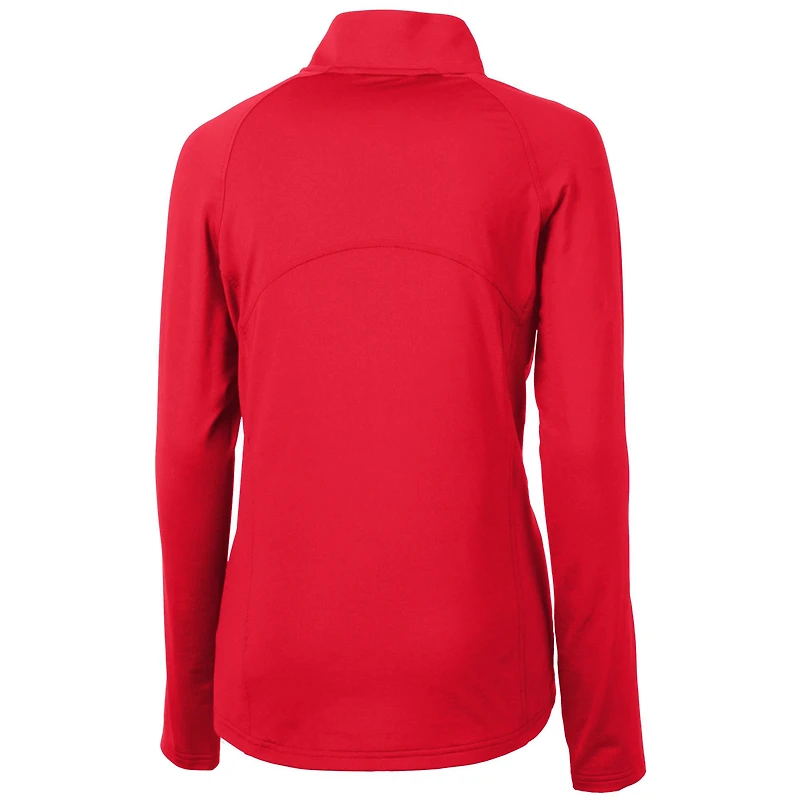 Women's Cutter & Buck Scarlet Nebraska Huskers Adapt Eco Knit Stretch Recycled Half-Zip Pullover Top