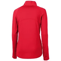 Women's Cutter & Buck  Scarlet Nebraska Huskers Adapt Eco Knit Stretch Recycled Half-Zip Pullover Top