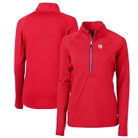 Pull-over demi-zippé en tricot extensible recyclé pour femme Cutter & Buck Scarlet Nebraska Huskers Adapt Eco Knit