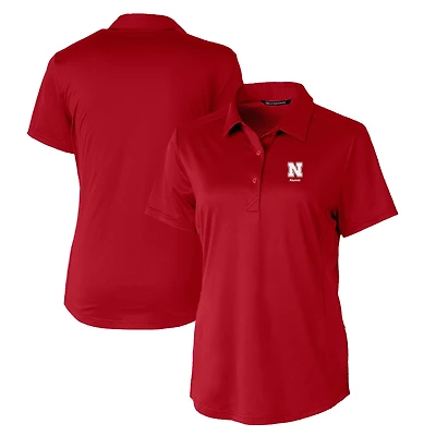 Women's Cutter & Buck  Scarlet Nebraska Huskers Alumni DryTec Prospect Textured Stretch Polo