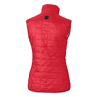 Gilet matelassé isolant entièrement zippé Rainier PrimaLoft Eco pour femme, modèle Cutter & Buck Scarlet Nebraska Huskers Alumni