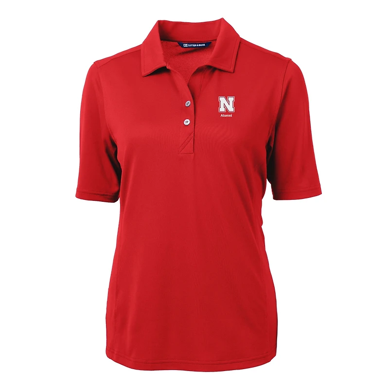 Polo recyclé en piqué écologique pour femme Cutter & Buck Scarlet Nebraska Huskers Alumni Virtue