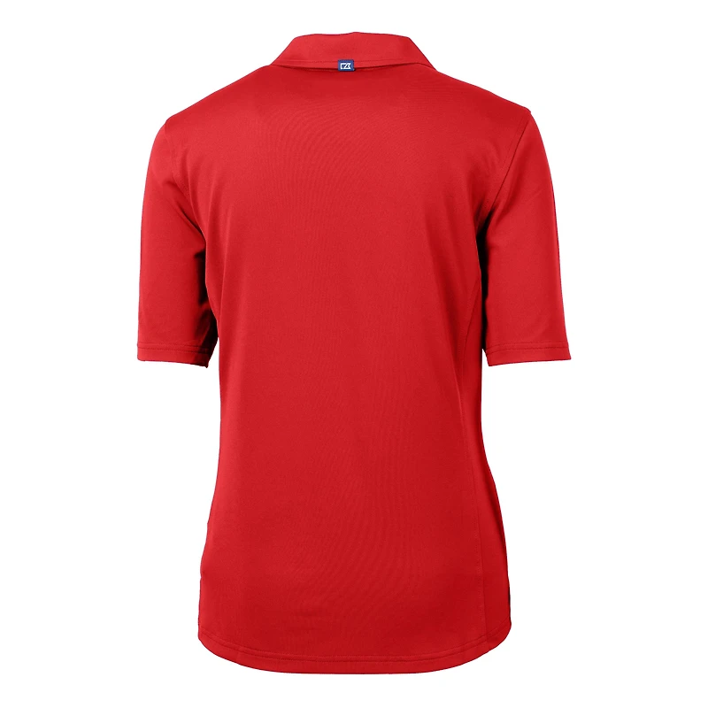 Polo recyclé en piqué écologique pour femme Cutter & Buck Scarlet Nebraska Huskers Alumni Virtue