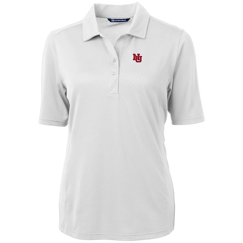 Women's Cutter & Buck  White Nebraska Huskers Virtue Eco Pique Recycled Polo