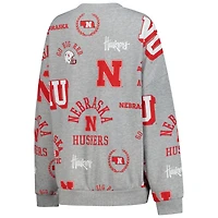 Sweat-shirt en molleton gris Gameday Couture pour femme, Nebraska Huskers, Always On Repeat