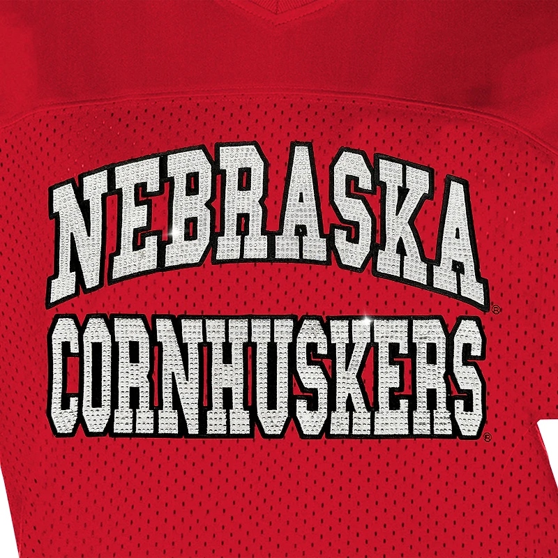 T-shirt à strass rouge Gameday Couture Nebraska Huskers Until Kickoff pour femme