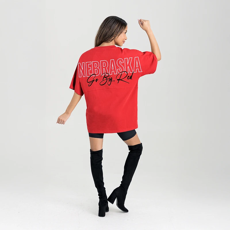 Women's Gameday Couture Scarlet Nebraska Huskers Oversized Back at Ya T-Shirt