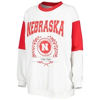 Women's Gameday Couture White Nebraska Huskers It's A Vibe Dolman Pullover Sweatshirt