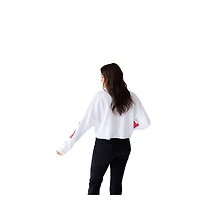 Women's Gameday Social White Nebraska Huskers Phipps Cropped Sweatshirt
