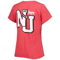 League Collegiate Wear pour femmes Heather Scarlet Nebraska Huskers Intramural Classic 2-Hit T-shirt triple mélange