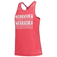 Women's League Collegiate Wear Scarlet Nebraska Huskers Stacked Name Racerback Tank Top