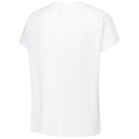 Women's League Collegiate Wear White Nebraska Huskers Slub Rolled Cuff T-Shirt