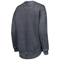 Women's Pressbox Black Nebraska Huskers Vintage Wash Pullover Sweatshirt