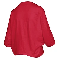 T-shirt oversize rouge pour femme avec logo des Nebraska Huskers