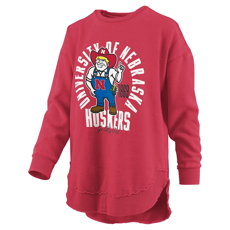 Women's Pressbox  Scarlet Nebraska Huskers Blitz Long Sleeve T-Shirt