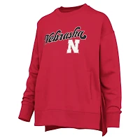 Sweat-shirt Pressbox Scarlet Nebraska Huskers Bonanza Chenille Harper pour femme