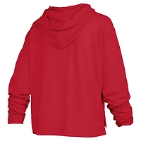 T-shirt à capuche et manches longues Pressbox Scarlet Nebraska Huskers Castillo Slub pour femme