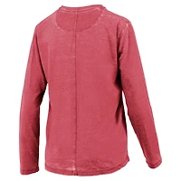 T-shirt à manches longues pour femme Pressbox Scarlet Nebraska Huskers Chandler Olive Leaf Arch