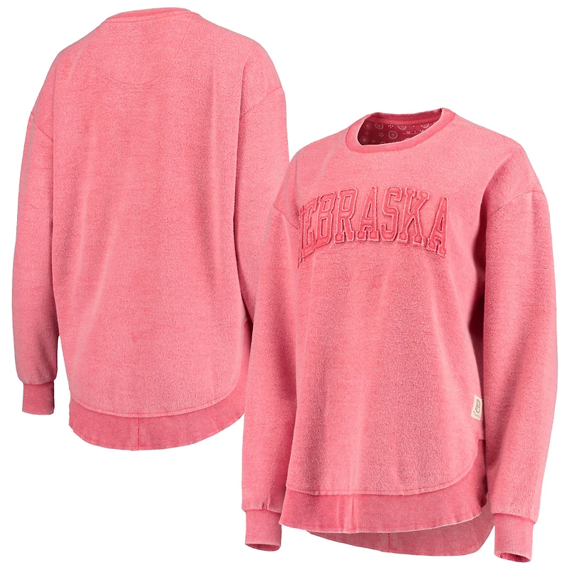 Sweat-shirt Pressbox Scarlet Nebraska Huskers Ponchoville pour femme
