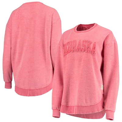 Sweat-shirt Pressbox Scarlet Nebraska Huskers Ponchoville pour femme