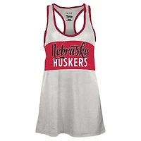 Débardeur dos nageur Tracy des Nebraska Huskers pour femme, blanc/écarlate, Pressbox